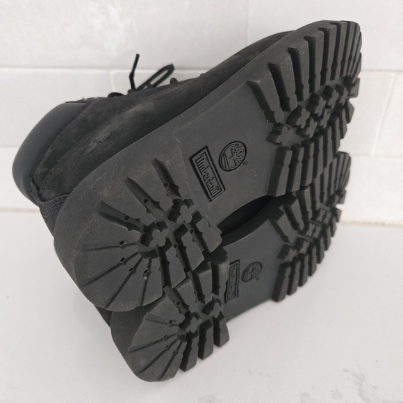 Timberland Toddler Premium 6" Black Leather Lace-Up Ankle Boots Hiking Combat 11 - Picture 6 of 8